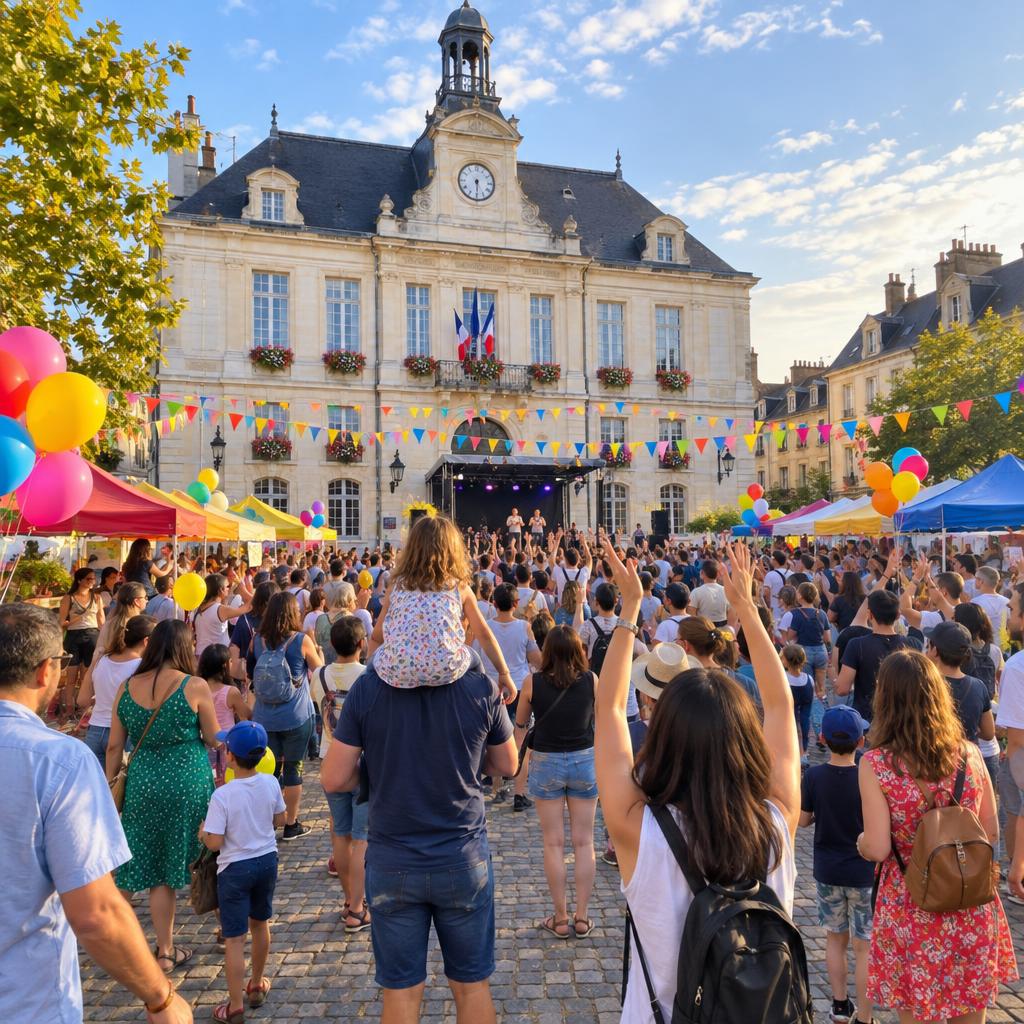 Image d'exemple : « Regardez cette foule devant la mairie de Valmont-sur-Lys aujourd’hui. »
